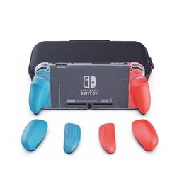GripCase Crystal Set voor de Nintendo Switch - Skull & Co - Neon Rood & Blauw