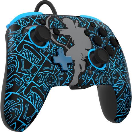 PDP Rematch - Wired Nintendo Switch Controller - Glow in the Dark - Zelda Sheikah Shoot