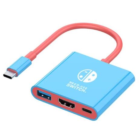 Switch Dock 4K - HDMI & USB-(C)-aansluiting - Blauw/Rood - Third Party
