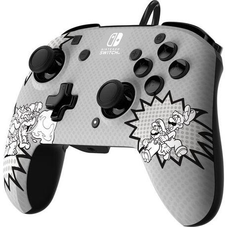 PDP Faceoff Deluxe+ Audio Controller - Mario - Rood/Blauw